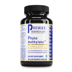 Premier Research Labs Phyto Methylate bottle front, methylated B vitamin formula for daily support.