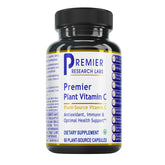 Premier Research Labs Vitamin C supplement bottle highlights a whole-food, bioflavonoid-rich formula.