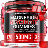 Premium Select Magnesium Glycinate Gummies bottle for daily calm