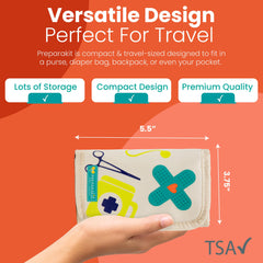 PreparaKit shown in purse or backpack for easy access.
