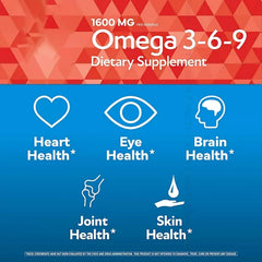 Presca Omega 3-6-9 bottle back with nutrition panel for informed dosing.