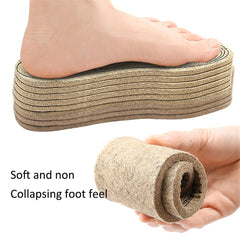 Price Xes wool felt insoles cutting guide shows easy size trimming for a snug fit.