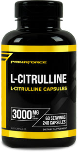 Primaforce L-Citrulline 3000mg bottle front view showing potency and label.