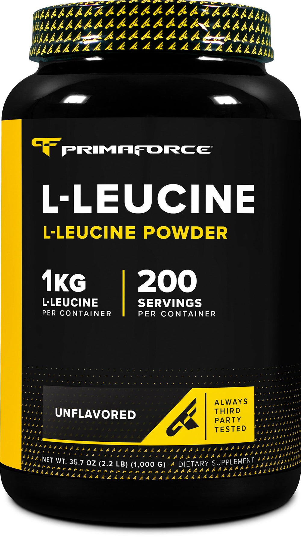 Primaforce L-Leucine powder bottle for convenient daily fueling.