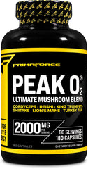 Primaforce Peak O2 bottle with capsules supports workout endurance.