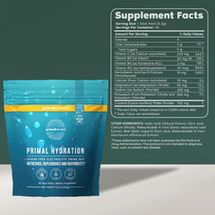 Easy-open Primal Harvest packets shown for convenient on-the-go hydration.