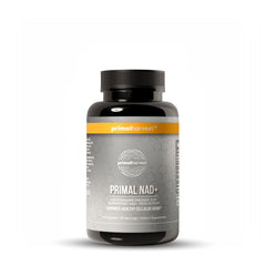 Primal Harvest NAD supplement bottle front illustrating the product for daily NAD+ support