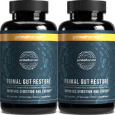 Primal Harvest Primal Gut Restore bottle showing the complete gut health formula and daily use.