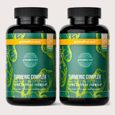 Primal Harvest Turmeric Complex bottle shows the label and signals joint support.
