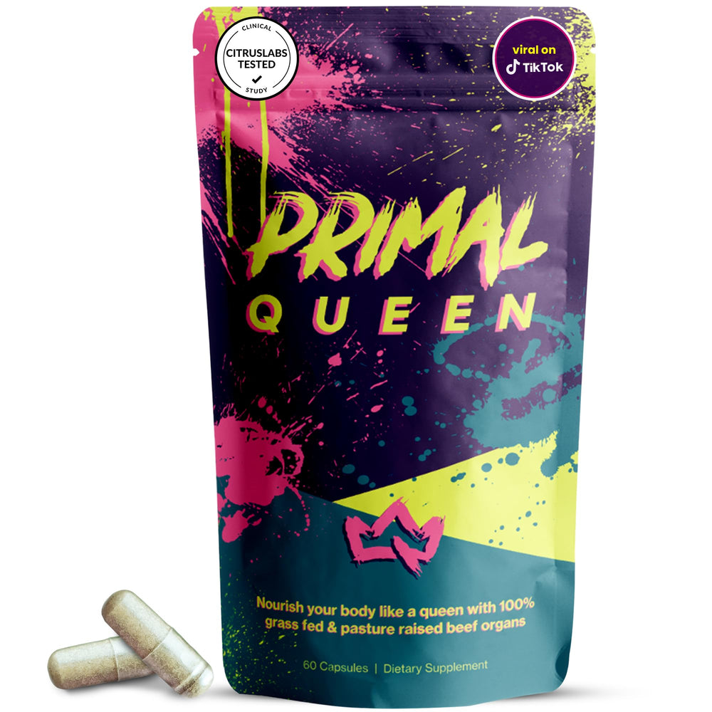 Primal Queen beef liver capsules for daily nourishment and energy support.