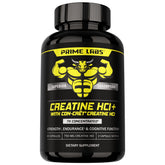 Prime Labs Creatine HCl capsules bottle supports intense workouts with steady energy