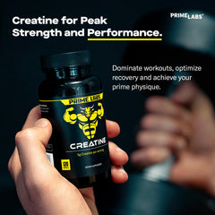 Prime Labs creatine monohydrate capsules pour into glass after workouts