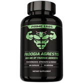 Prime Labs Fadogia Agrestis 600mg bottle label showing quality and testing