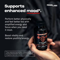 Prime Labs Prime Test horny-goat-weed ingredient close-up highlights natural performance support.