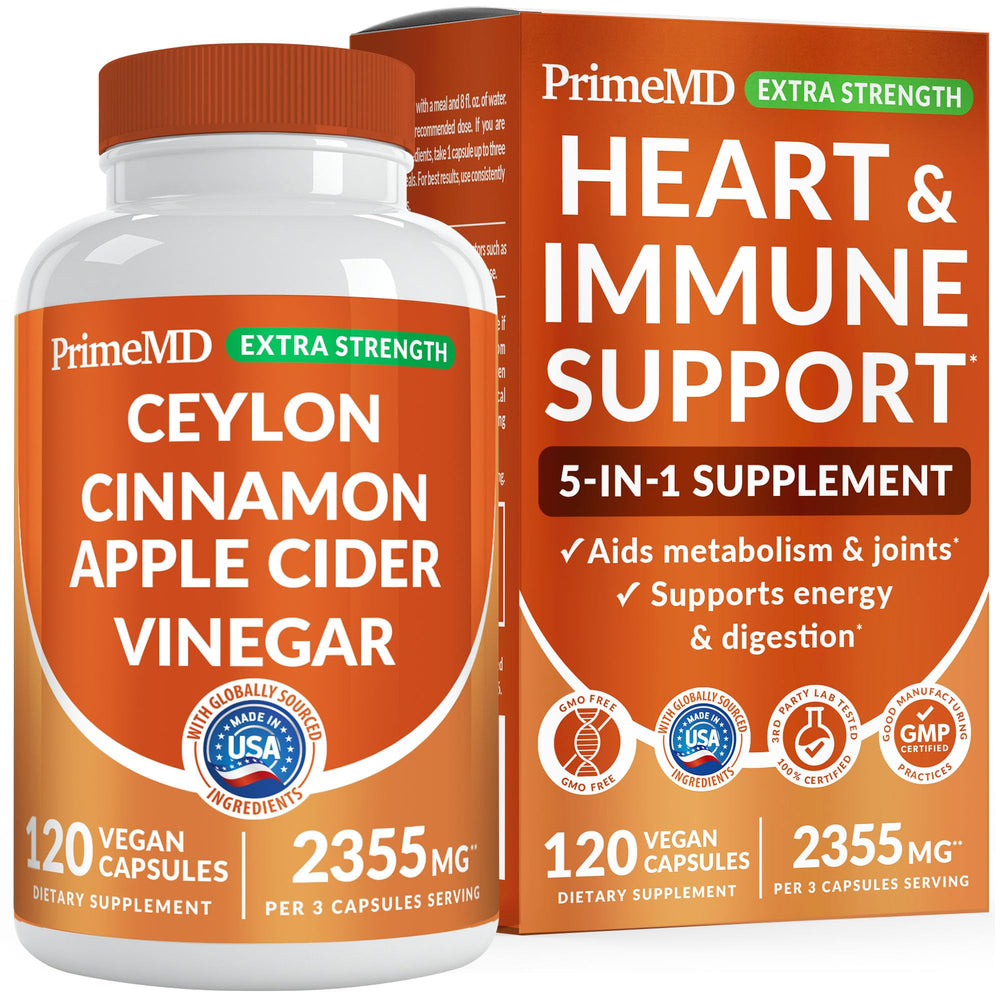 PrimeMD 5-in-1 Cinnamon bottle view for convenient daily metabolism support.