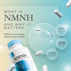 Prime Powders NMNH capsules close-up showing easy-to-swallow design.