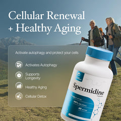 Prime Powders Spermidine capsules showing 10 mg serving, ready for daily support.