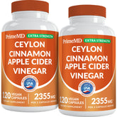 PrimeMD 5-in-1 Ceylon Cinnamon powder bottle highlighting organic blend for daily wellness