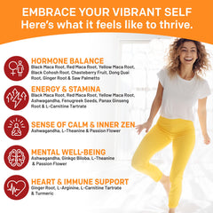 PrimeMD maca-ashwagandha-fenugreek-ginseng blend illustrating holistic balance.