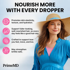 PrimeMD ingredient label highlights biotin keratin and saw palmetto