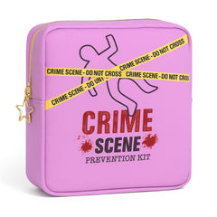 Primo Lines Period Bag front view in purple, compact storage for pads and tampons, everyday privacy