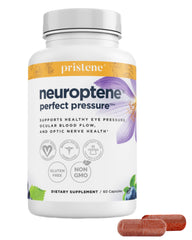 Pristene eye vitamins bottle highlighting eye support formula