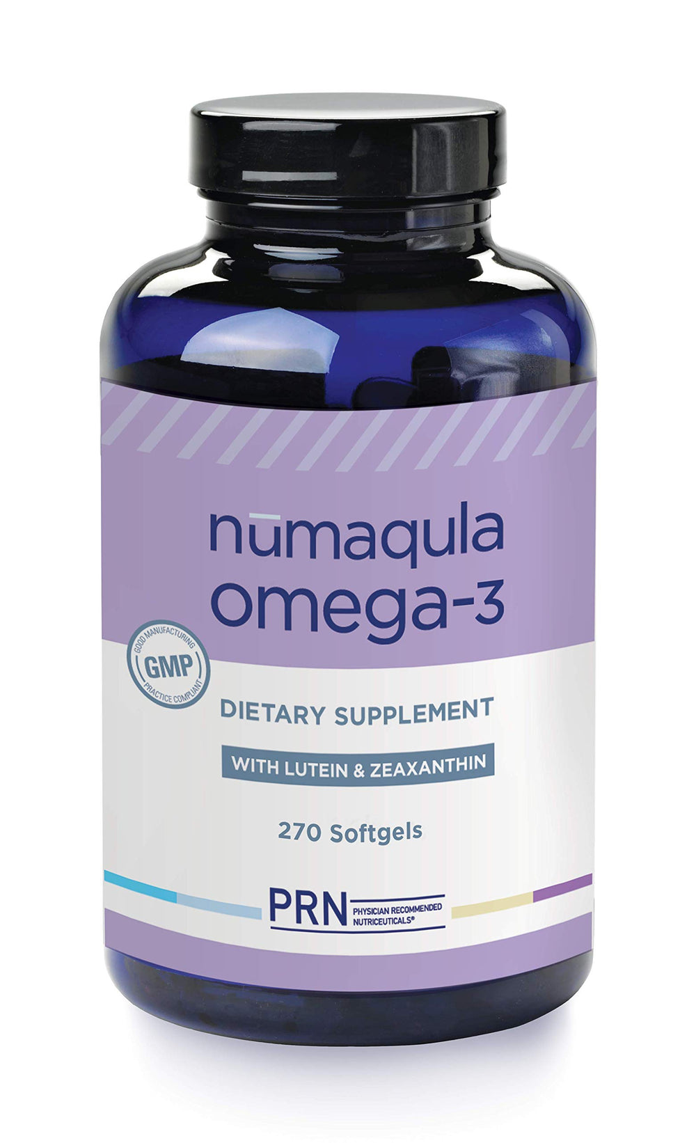 PRN Numaula Omega-3 supplement bottle for macular support and retinal health.