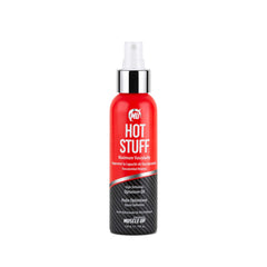 Pro Tan Hot Stuff Optimizer bottle showing warming effect for backstage vascular look.