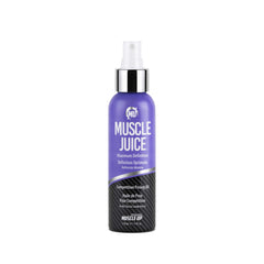 Pro Tan Muscle Juice bottle under stage lights for defined shine