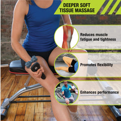 RM Extreme Mini Roller targets calves, quads, and hamstrings for deep tissue relief.