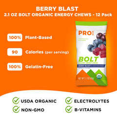 PROBAR Bolt Berry Blast ingredients list featuring electrolytes and vitamins