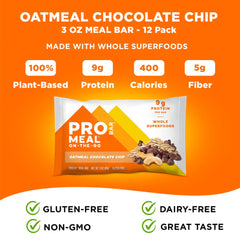PROBAR Oatmeal Chocolate Chip uses real ingredients like oats and nuts.