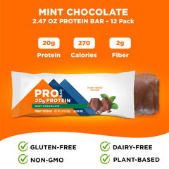 Probar Mint Chocolate Bar texture close-up highlighting rich coating for quick energy