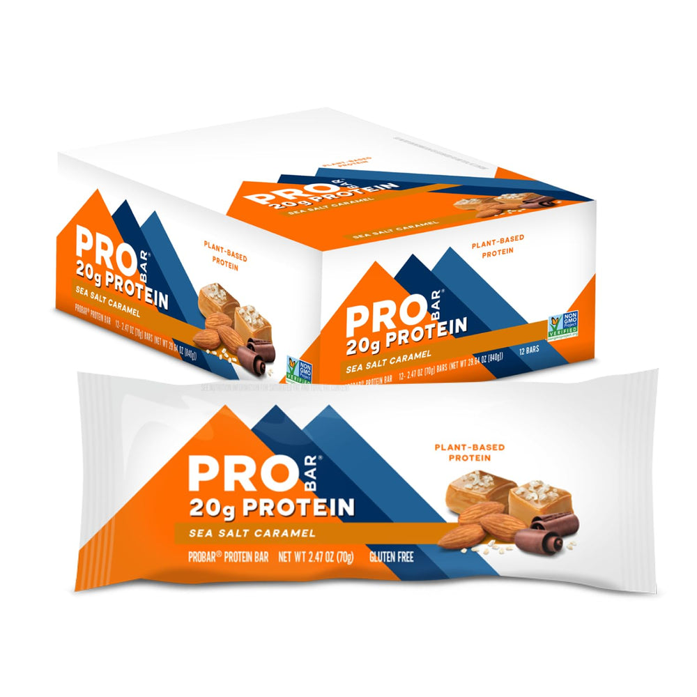 ProBAR Protein Bar Sea Salt Caramel packaging for convenient on-the-go energy.