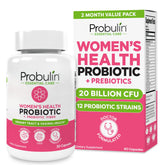 Probulin Women's Probiotic bottle shows 20B CFU for daily digestive balance.