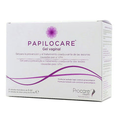 Procare Global Ion Papilocare vaginal gel box view, convenient 21 unidoses for daily intimate care.