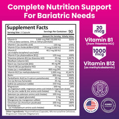 ProCare Health bariatric multivitamin label showing clean-label formula with no artificial colors