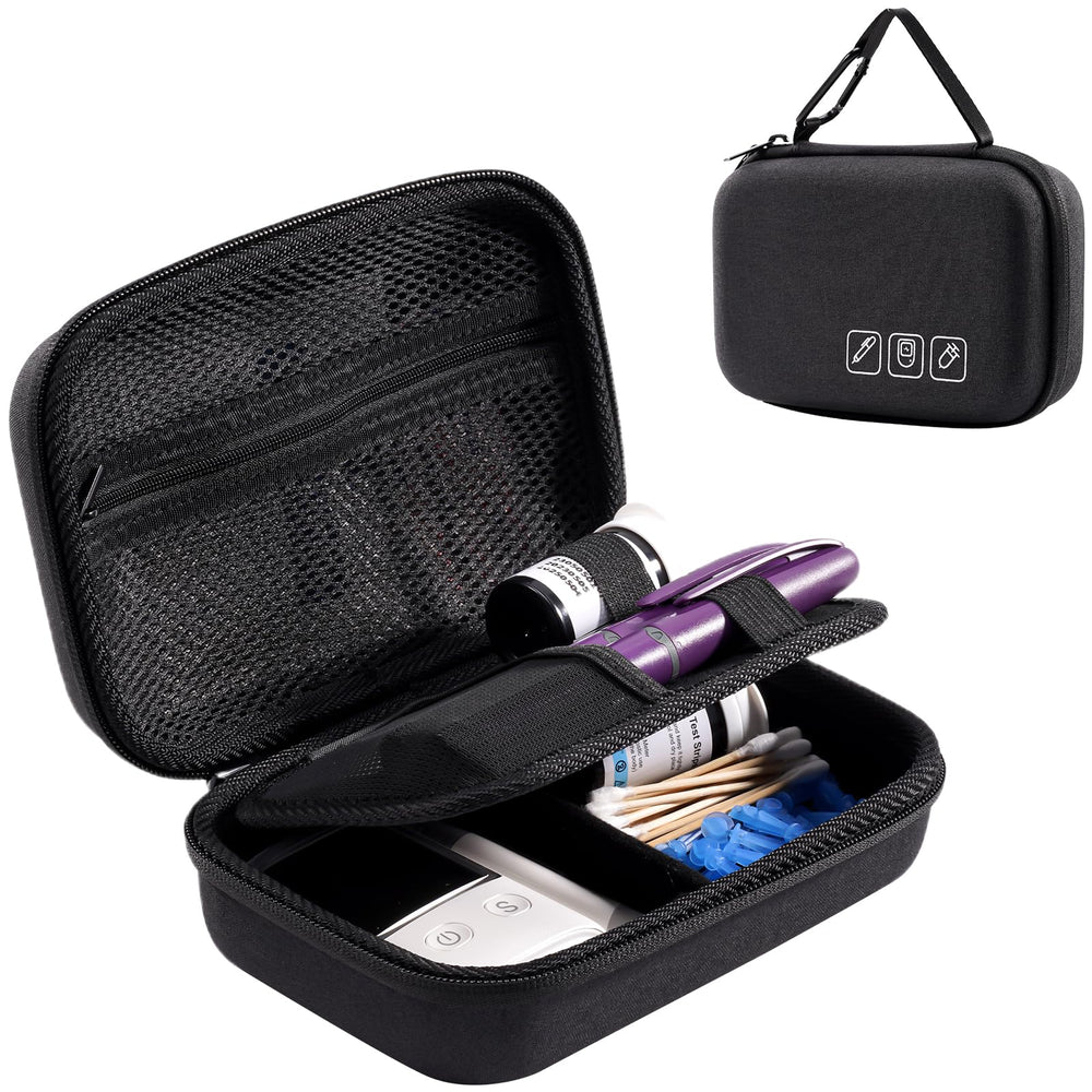 ProCase diabetic supplies case front view highlights compact travel-ready storage