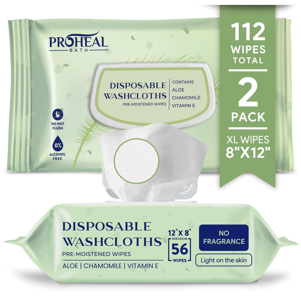 ProHeal large wet wipes 2-pack front view for easy on-the-go cleansing
