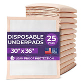 ProHeal premium underpad in peach color offers large bed and furniture protection