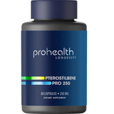ProHealth Pterostilbene bottle shown for daily antioxidant support