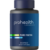 ProHealth Pure Fisetin 250mg bottle front view emphasizes premium aging support