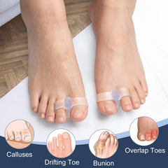 Promifun Gel Toe Corrector features double-loop design that stays in place.