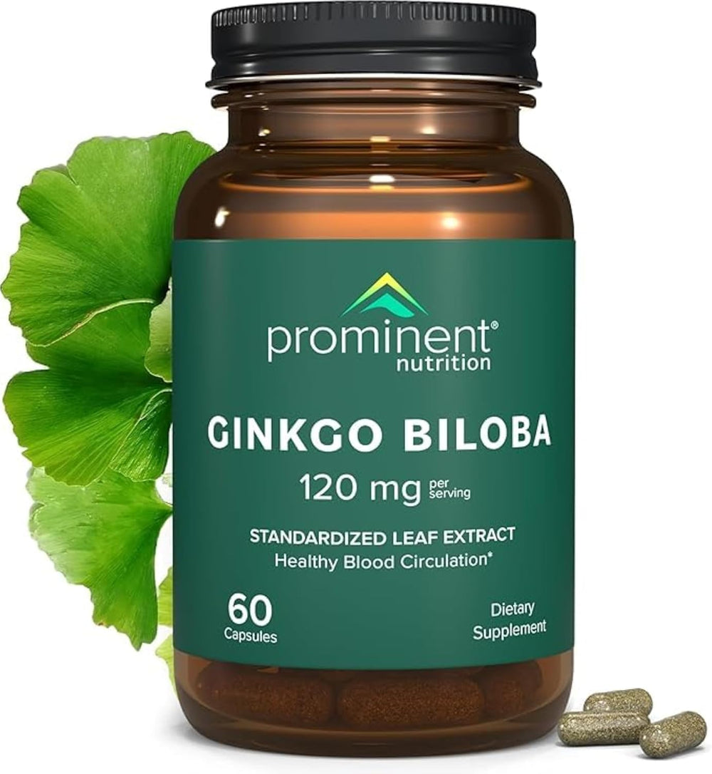 Prominent Nutrition Ginkgo Biloba capsule close-up for focus support.