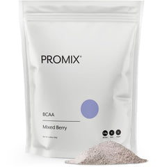 Promix BCAA powder front can shows vegan formula for post-workout support.