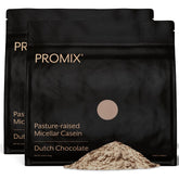 Promix Nutrition Casein Powder tub front view highlighting grass-fed formula for slow-release nighttime recovery