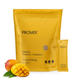 Promix Nutrition Debloat bottle front with mango flavor and clear branding for digestive support
