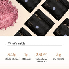 Promix Nutrition Pre-Workout Mixed Berry label communicates vegan and keto friendly.