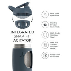 Promixx Pursuit lid closeup shows tight seal to prevent leaks.