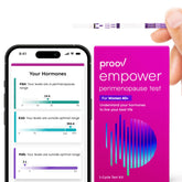 Proov Empower perimenopause kit packaging shown for easy at-home use and setup.